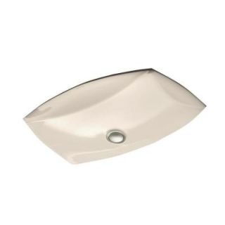 KOHLER Kelston Vitreous China Undermount Bathroom Sink with Overflow Drain in Almond with Overflow Drain K 2382 47