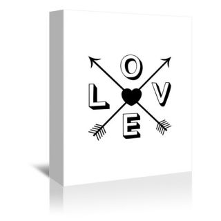 Love Heart Arrows Textual Art on Gallery Wrapped Canvas
