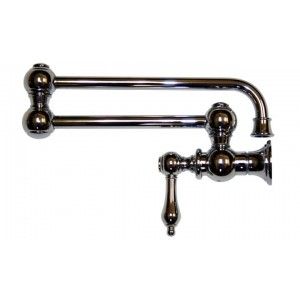 Whitehaus WHKPFLV3 9500 C Vintage III wall mount pot filler with lever handle   Polished Chrome