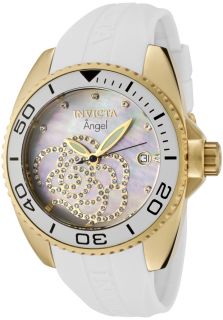 Women's Angel White Polyurethane MOP Dial 18K GP SS