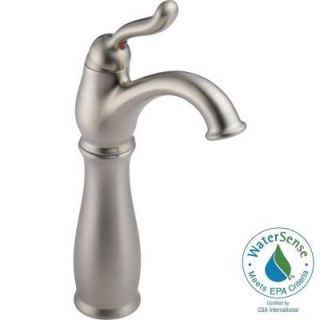 Delta Leland Single Hole Single Handle Bathroom Faucet with Vessel Sink Riser in Stainless 579 SS DST   Mobile
