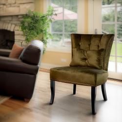 Olive Green Velvet Accent Chair  ™ Shopping   Great Deals