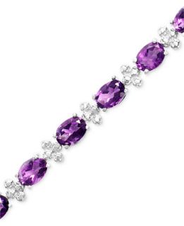 Sterling Silver Bracelet, Amethyst (11 ct. t.w.) and Diamond Accent