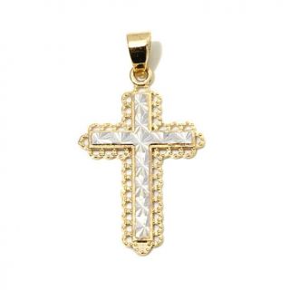 Michael Anthony Jewelry® 10K 2 Tone Diamond Cut Cross Pendant   7695905