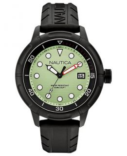 Nautica Watch, Mens Black Resin Strap 49mm N17618G