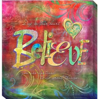 Artistic Home Gallery 1212704G Believe by Connie Haley Premium Gallery Wrapped Canvas Giclee Wall Art
