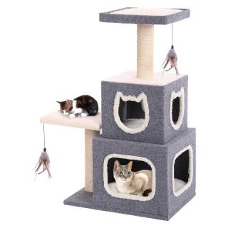 Cat Life™ Duplex Cat Lounge w Lounging Tower and Scratching Posts