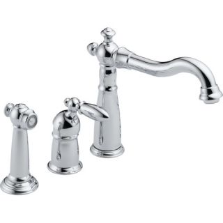 Delta Victorian Single Handle Deck Mounted Kitchen Faucet with Spray