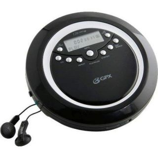 Gpx Pc800b Black Personal Cd Player Lcd Display Incl Earbuds