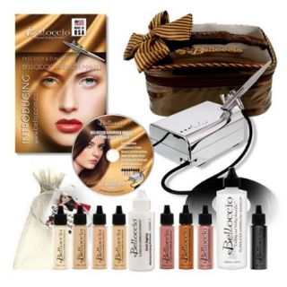 Belloccio Professional Deluxe Fair Shade AIRBRUSH COSMETIC MAKEUP SYSTEM Kit Set