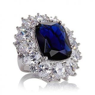 Joan Boyce "Crème of the Crop" Blue Stone and Clear CZ Silvertone Ring   7619617