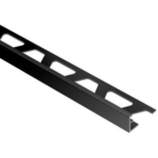 Schluter Jolly Bright Black Anodized Aluminum 3/8 in. x 8 ft. 2 1/2 in. Metal Tile Edging Trim A100AGSG