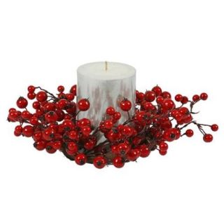 10" Red Mixed Berry Outdoor Artificial Christmas Candle Ring