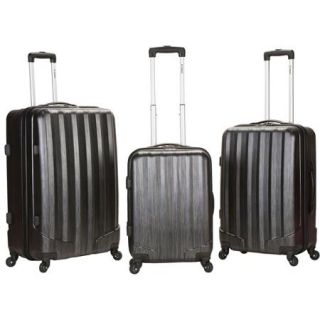 Rockland Luggage 3 Piece Metallic ABS Spinning Luggage Set