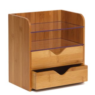 Lipper International 8.25 Bamboo 4 Tier Desk Organizer with Acrylic