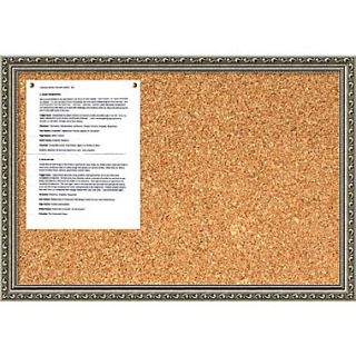 Amanti Art Parisian Silver 17.88 x 25.88 Message Cork Board