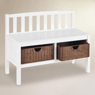 White Oakdale Storage Bench