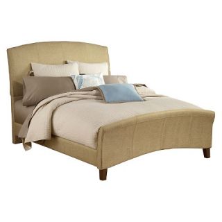 Edgerton Upholstered Bed Set with Rails   Beige(Queen)