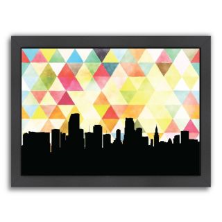 Miami Triangle Paper Finch Framed Original Painting by Americanflat