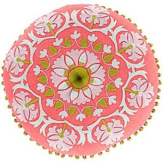 Surya Suzani Decorative Pillows 100% Linen AR135 16RD ,Hot Pink, Mauve, Moss & Sky Blue