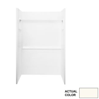 Swanstone Bright White Fiberglass and Plastic Composite Shower Wall Surround Side and Back Panels (Common 48 in x 34 in; Actual 72 in x 48 in x 34 in)