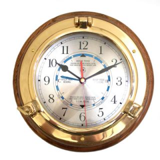 Bey Berk 9.5 Porthole Time and Tide Wall Clock