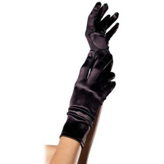 Satin Wrist Length Gloves For Women   Size BLK