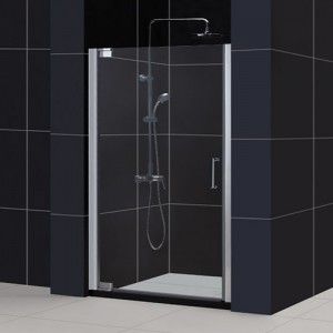DreamLine SHDR 4135720 04 Frameless Shower Door, 35 3/4 to 37 3/4" Elegance Pivot, Clear 3/8" Glass   Brushed Nickel