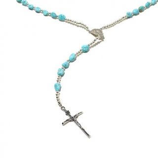 Chaco Canyon Southwest Turquoise Rosary Sterling Silver Necklace   7810159