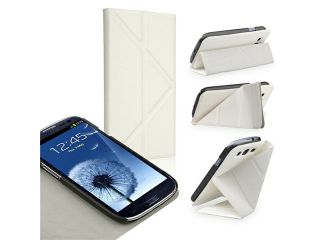 Insten White Leather Pouch & White Stereo Headset For Samsung Galaxy S3 817863