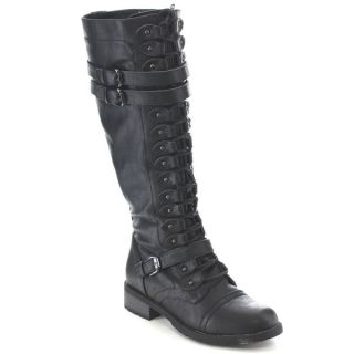 Wild Diva Timberly 65 Womens Fashion Lace Up Buckle Knee High Combat