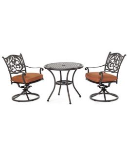 Chateau Outdoor Cast Aluminum 3 Pc. Dining Set (32 Round Cafe Table