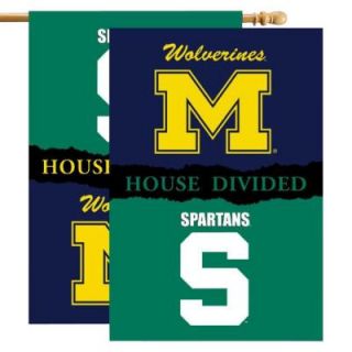 BSI Products NCAA 28 in. x 40 in. Michigan/Michigan State Rivalry House Divided Flag 96293