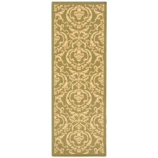 Safavieh Courtyard Olive/Natural 2 ft. 3 in. x 10 ft. Runner CY2663 1E06 210