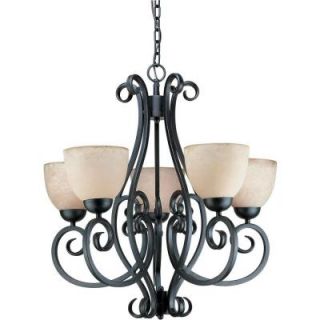 Talista 5 Light Bordeaux Bronze Chandelier with Tapioca Glass CLI FRT2250 05 64