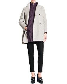 Jil Sander Wool/Cashmere Button Front Coat, Quilted Drop Shoulder Tech Coat & Tab Front Zipper Cuff Slim Pants