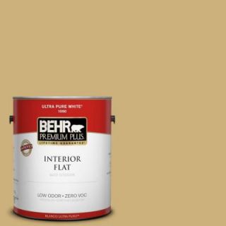 BEHR Premium Plus 1 gal. #360F 4 Dry Sea Grass Zero VOC Flat Interior Paint 130001