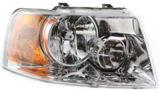 Replacement F100103 Headlight Combination type; With chrome bezel, OE Replacement, Direct Fit