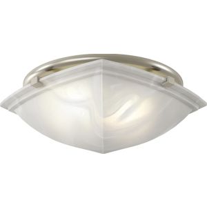 Broan 766BN Bathroom Fan, 80 CFM for 4" Ducts w/Incandescent Light (Not Included) & White Alabaster Glass   Brushed Nickel