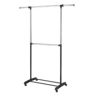 Home Decorators Collection Adjustable 2 Rod Garment Rack in Chrome 0905100250