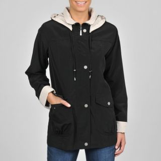 Mossée Womens Navy Satin trim Raincoat Jacket