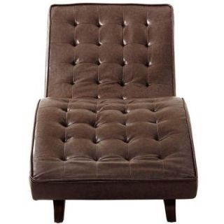 Home Decorators Collection Vance Tufted Lounge Chair in Brown Bonded Leather 1473100740