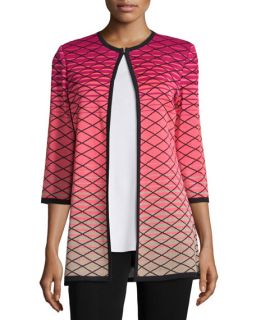 Misook 3/4 Sleeve Printed Ombre Jacket, Plus Size