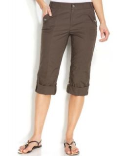 INC International Concepts Roll Tab Cuff Cropped Curvy Fit Cargo Pants
