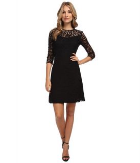 marc new york by andrew marc 3 4 sleeve lace fit and flair dress md4lk484