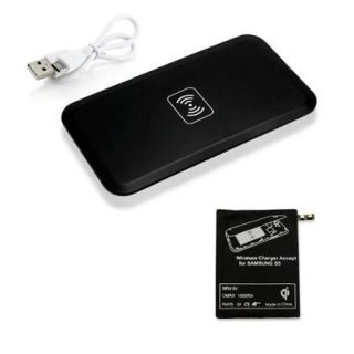 Qi Wireless Charger Charging Pad + Receiver Kit For Samsung Galaxy S5 SV i9600