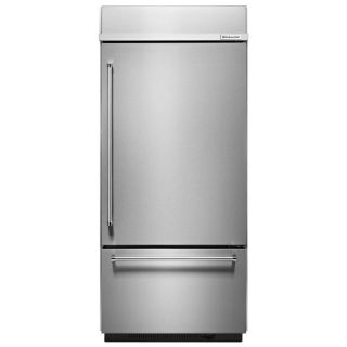 KitchenAid 20.86 cu ft Built In Bottom Freezer Refrigerator with Single Ice Maker (Stainless Steel) ENERGY STAR