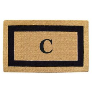 Creative Accents Single Picture Frame Black 22 in. x 36 in. HeavyDuty Coir Monogrammed C Door Mat 02020C