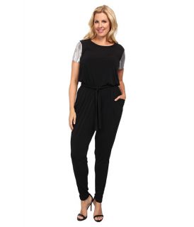 MICHAEL Michael Kors Plus Size Short Sleeve Chain Mesh Sleeve Jumpsuit