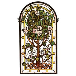 Meyda Tiffany Victorian Arched Tree of Life Stained Glass Window